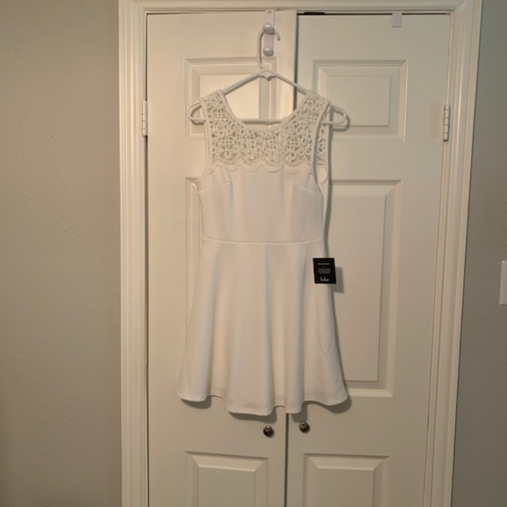 NWT White Mini Skater Dress- Small
